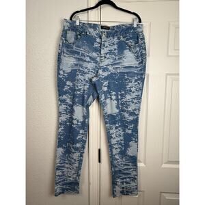 Ashley Stewart Acid Wash Skinny Jeans Women’s Size 18/20 Blue Stretch Denim